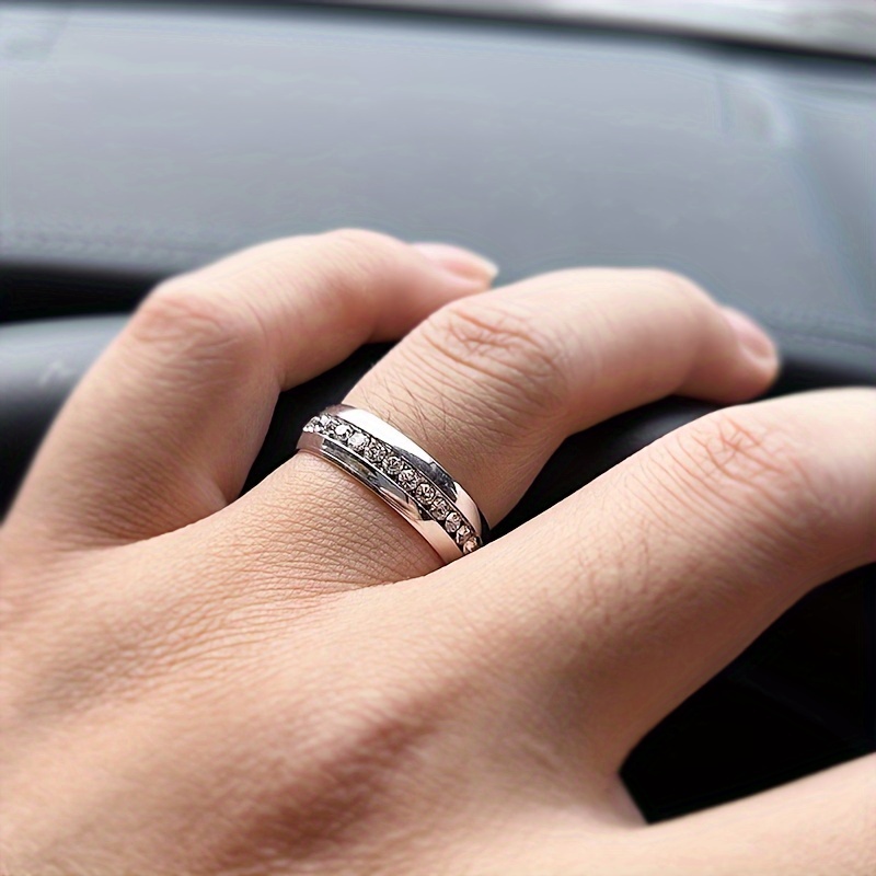 6mm Titanium Band w/ CZ 18K Gold Plated